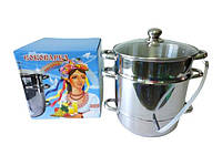 Соковарка з нержавіючої сталі 8 літрів Україночка внутрішній D 26 cm зовнішній D 27,5 cm Нержавіюча сталь