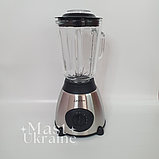 Блендер Zepline 2в1 з кавомолкою, 2000 Вт, настільний стаціонарний подрібнювач з 5 швидкостями, зі скляною чашею ZP-004, фото 3