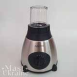 Блендер Zepline 2в1 з кавомолкою, 2000 Вт, настільний стаціонарний подрібнювач з 5 швидкостями, зі скляною чашею ZP-004, фото 5