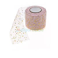 Фатин з зірочками БЛІДО-РОЖЕВИЙ, 5.5 см, 1 м