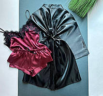 Атласний комплект-трійка для дому.