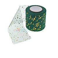 Фатин з зірочками ТЕМНО-ЗЕЛЕНИЙ, 5.5 см, 1 м