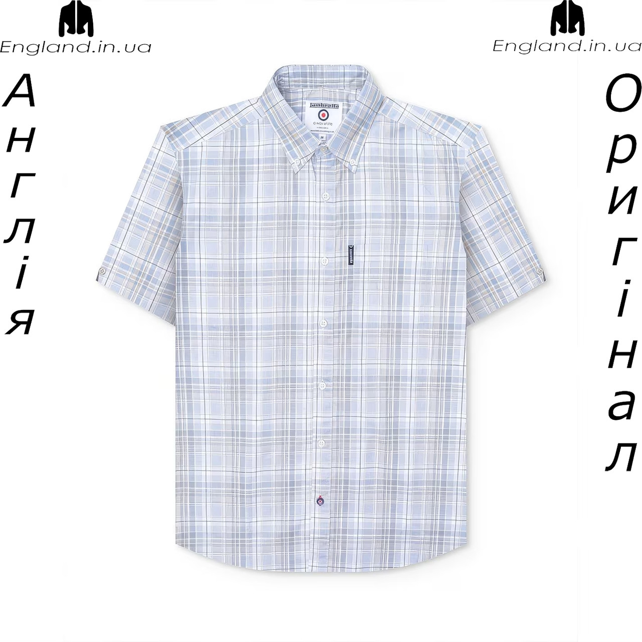 Сорочка чоловіча Lambretta (Ламбретта) з Англії - в клітинку на короткий рукав, фото 1