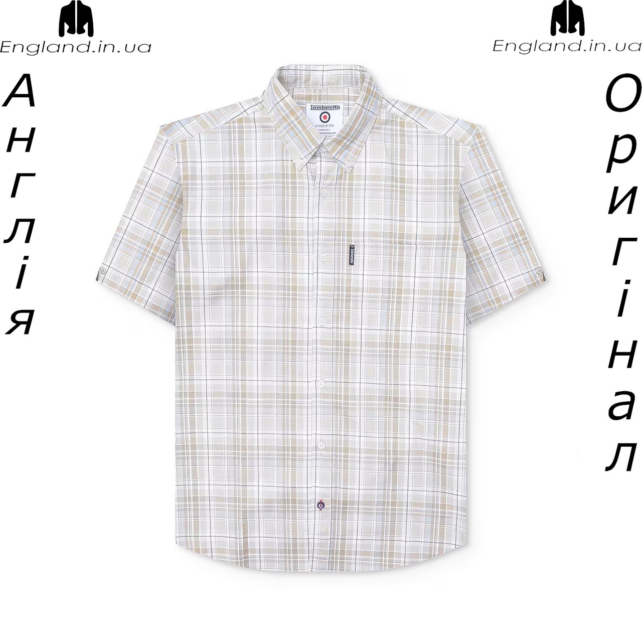 Сорочка чоловіча Lambretta (Ламбретта) з Англії - в клітинку на короткий рукав, фото 1