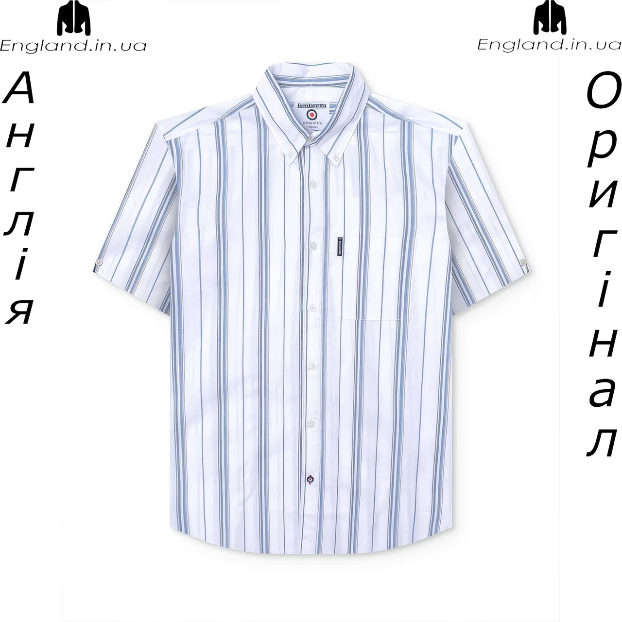 Сорочка чоловіча Lambretta (Ламбретта) з Англії - в полоску на короткий рукав, фото 1