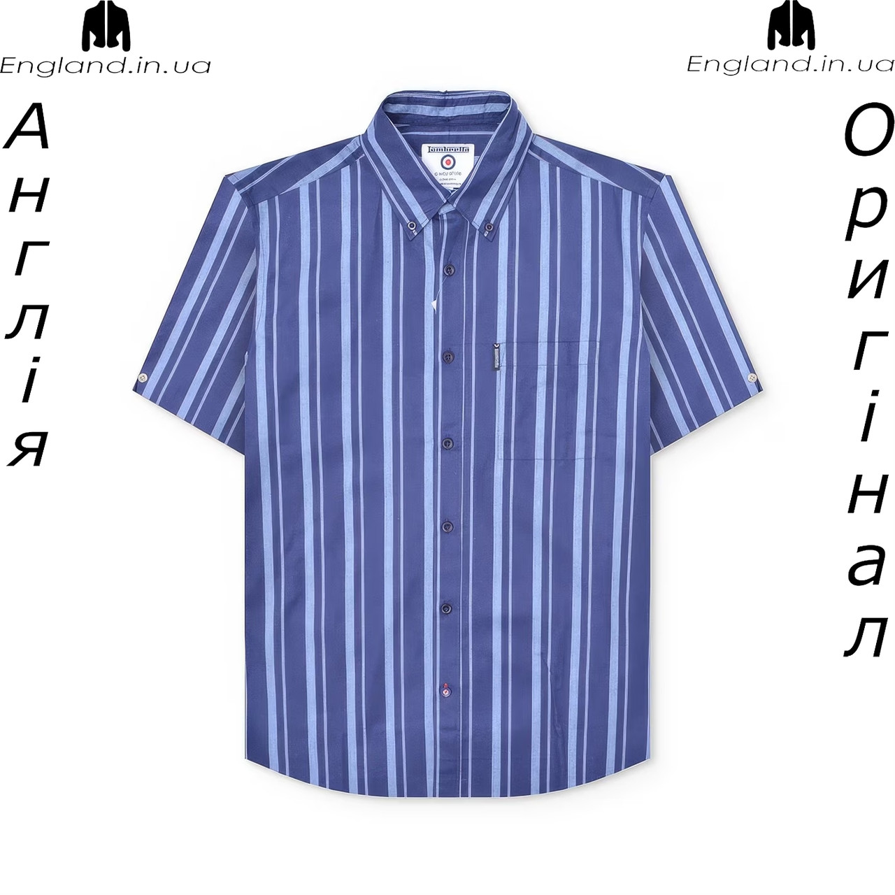 Сорочка чоловіча Lambretta (Ламбретта) з Англії - в полоску на короткий рукав, фото 1