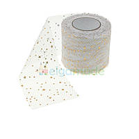 Фатин з зірочками БЛІДО-МОЛОЧНИЙ, 6 см, 1 м