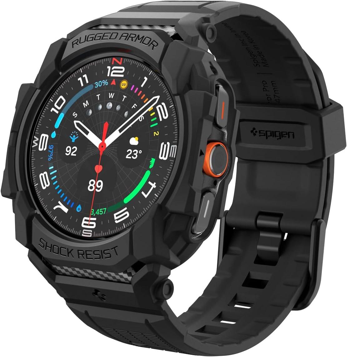 Чохол і ремінець Spigen для Galaxy Watch Ultra (47mm) - Rugged Armor Pro, Matte Black (ACS08427)