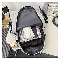 Рюкзак підлітковий Lesko 901229 White з брелоком 20-35L шкільний 5 шт., фото 4