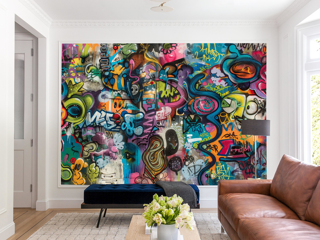 Самоклеюча плівка Oracal "Фанк графіті", декор для спальні, вітальні, дитячої кімнати, фото 1