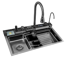 Мийка Handmade MONRO 8045 (3/1.0/220) багатофункціональна з нержавіючої сталі Вlack Dekor