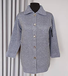 Жіночий кардиган на гудзиках з відкладеним коміром 52/54 р