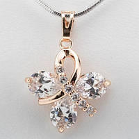 Кулон XUPING Метелик 28х20 мм Позолота Вставки Цирконій