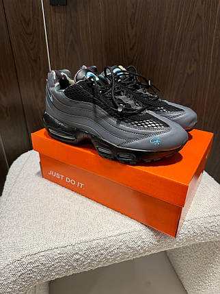 Чоловічі кросівки Nike Air Max Correiz Gridron Grey Black Взуття Найк Аір Макс сірі шкіряні air-підошва демісезон, фото 1