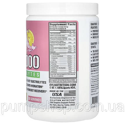 Амінокислоти з електролітами EVLution Nutrition EAA7000 +Electrolytes 369 г (30 порц.) (рожевий лимонад), фото 3