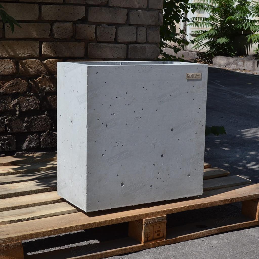 Вазон бетонний - Прямокутний Д500мм х Ш250мм х В500мм сірий, фото 1