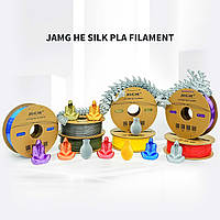 PLA Silk tri-color | 1 кг | помаранчевий+синій+зелений | пластик 3D філамент | orange+blue+green