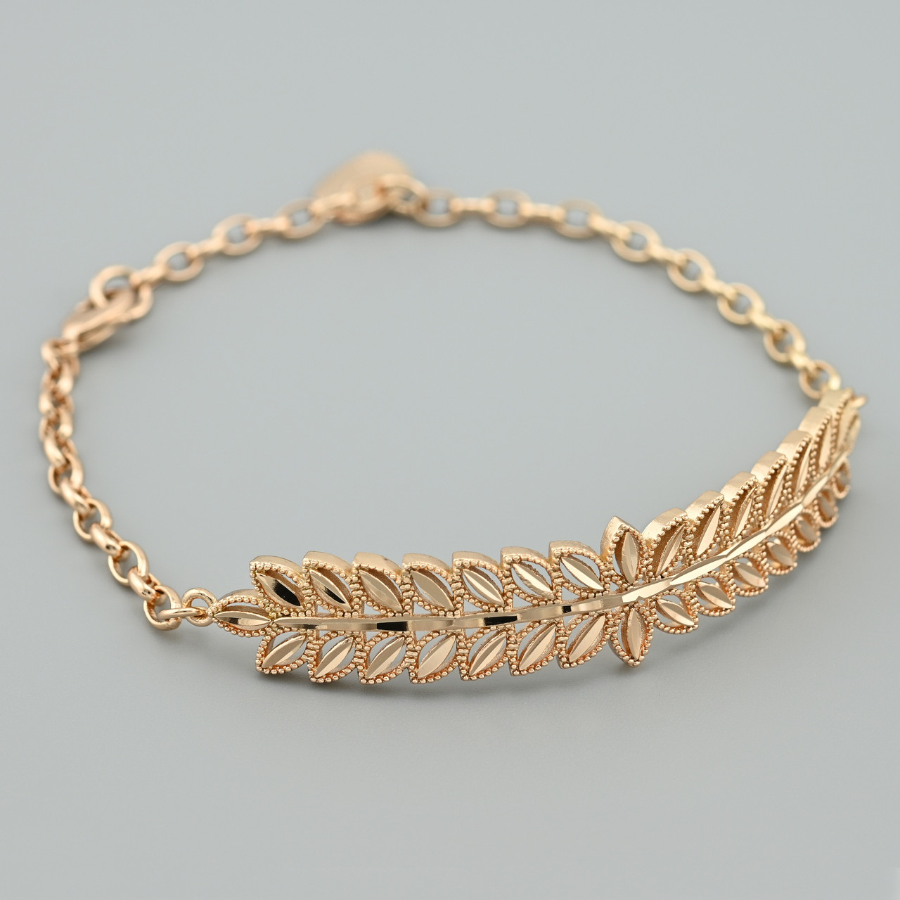 Браслет Розсип пелюсток 45855 ширина 14 мм позолота 18К довжина 19+3, фото 1