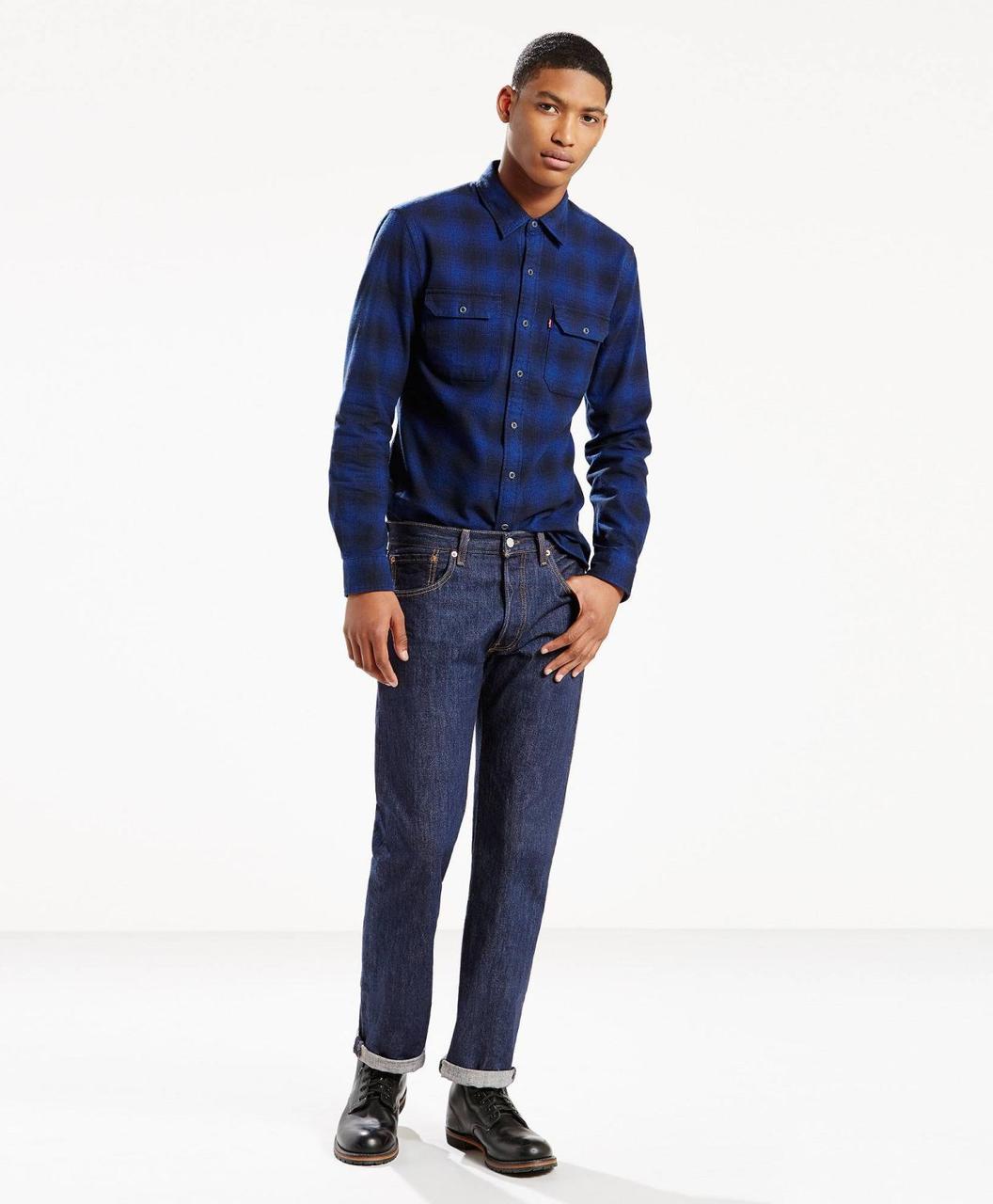 Чоловічі джинси Levi's 501 — Rinse W32 L32 Темно-синій (005010115)
