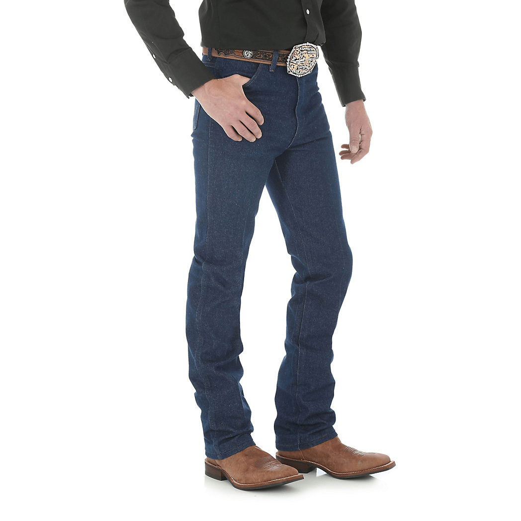 Вузькі чоловічі джинси Wrangler із нестиранного деніму – Rigid W30 L32 Темно-сині (936DEN)