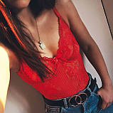 Яскравий спокусливий боді - червоний M (P2978N), фото 2
