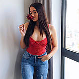 Яскравий спокусливий боді - червоний M (P2978N), фото 3