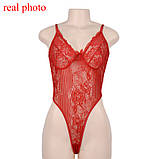 Яскравий спокусливий боді - червоний M (P2978N), фото 4