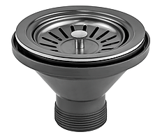 Випуск КОНУС різьбовий 1 1/2"(40) (сітка н/ж d110мм) ГРАФИТ