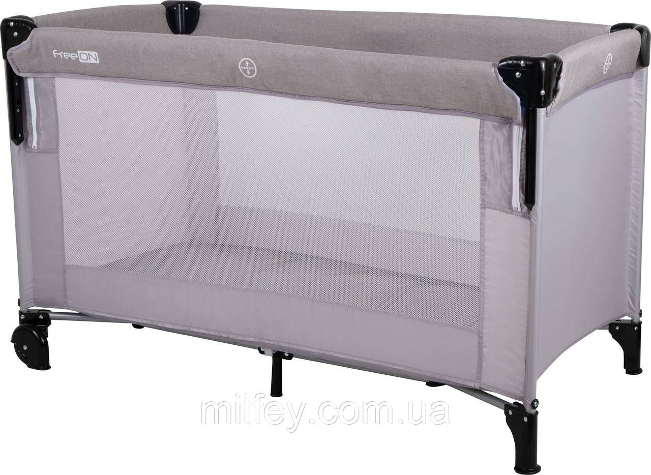 Ліжко-манеж дитяче FreeON Bedside з другим ярусом Grey (39968)