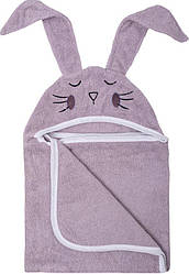 Рушник дитячий з капюшоном і вушками Bubaba by FreeON BUNNY Lilac 110х75 см (48174)