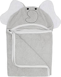 Рушник дитячий з капюшоном і вушками Bubaba by FreeON ELEPHANT Grey 110х75 см (42424)
