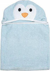 Рушник дитячий з капюшоном і вушками Bubaba by FreeON PENGUIN Light Blue 110х75 см (66832)