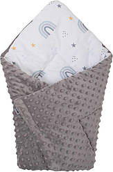 Конверт-ковдра для дитини 2 в 1 Bubaba by FreeON RAINBOW GREY 65х65 см (47757)
