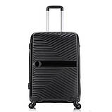 Валіза Airtex середня M поліпропілен чорна 65х44х27(+5)см/81л/3.4кг, фото 3