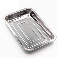 Таця з неіржавкої сталі 31 х 21 см, заввишки бортика 4 см