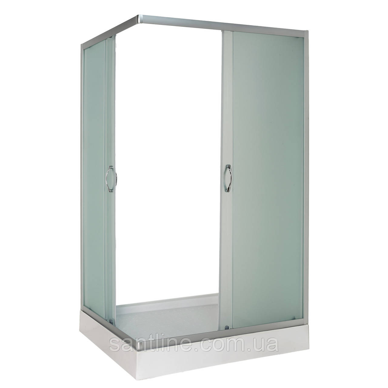 Душова кабіна 120x80x195 см VIVIA 012080 JK прямокутна низький піддон матове скло розсувні двері, фото 1