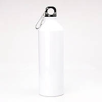 Фляга для сублімації спортивна з карабіном 750 мл Біла