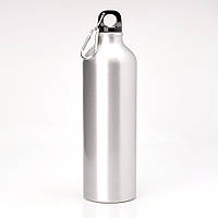 Фляга для сублімації спортивна з карабіном 750 мл Срібло