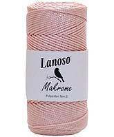 Пряжа Lanoso Macrame PP 3 nm № 331 дитячій рожевий (Ланосо Макраме ПП 3мм)