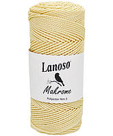 Пряжа Lanoso Macrame PP 3 nm № 302 світло-жовтий (Ланосо Макраме ПП 3мм)