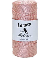 Пряжа Lanoso Macrame PP 3 nm № 332 рожевий (Ланосо Макраме ПП 3мм)