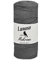 Пряжа Lanoso Macrame PP 3 nm № 353 темно-сірий (Ланосо Макраме ПП 3мм)