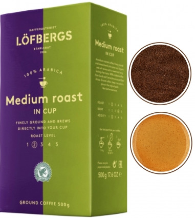 Кава мелена Lofbergs Medium Roast in Cup 500г, Швеція