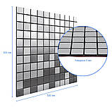 Самоклеющаяся алюминиевая плитка серебряная мозаика 300х300х3мм (1167), фото 6