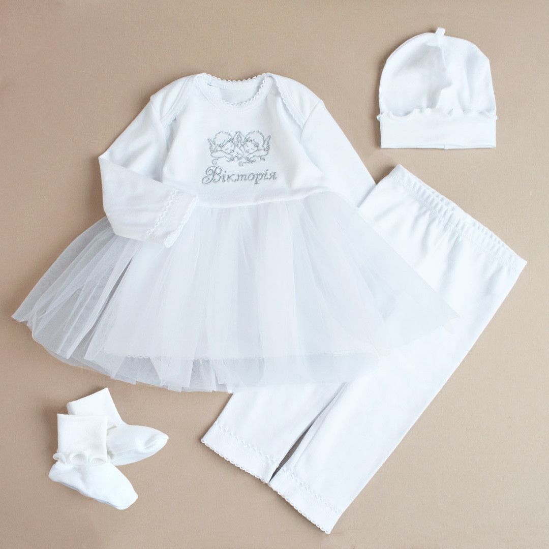 Іменні набори на хрещення дівчинці, Костюм для новонароджених дівчинка