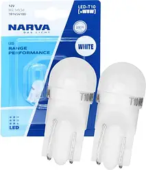 Світлодіодні автомобільні лампи габариту Narva LED Range Performance 12V 0.36W T10 W5W 6000K 2 шт White