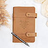 Набір щоденник і ручка з гравіюванням в дерев'яний ящик Коричневий B6 | Подарунок чоловікові на День Народження, фото 2
