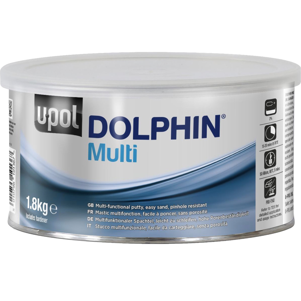 Шпаклівка багатофункціональна U-POL Dolphin Multi, 1,8 кг Синій-Сірий