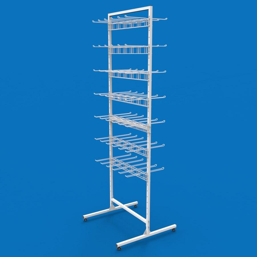 Стійка торгова Єва-60 двостороння на 14 секцій подвійних гачків, фото 1