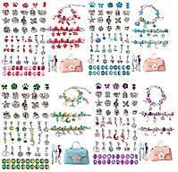 Набір аксесуарів для дівчаток B4343 типу Пандора, 4 види, в подарунковій упаковці валіза 12 см, фото 2